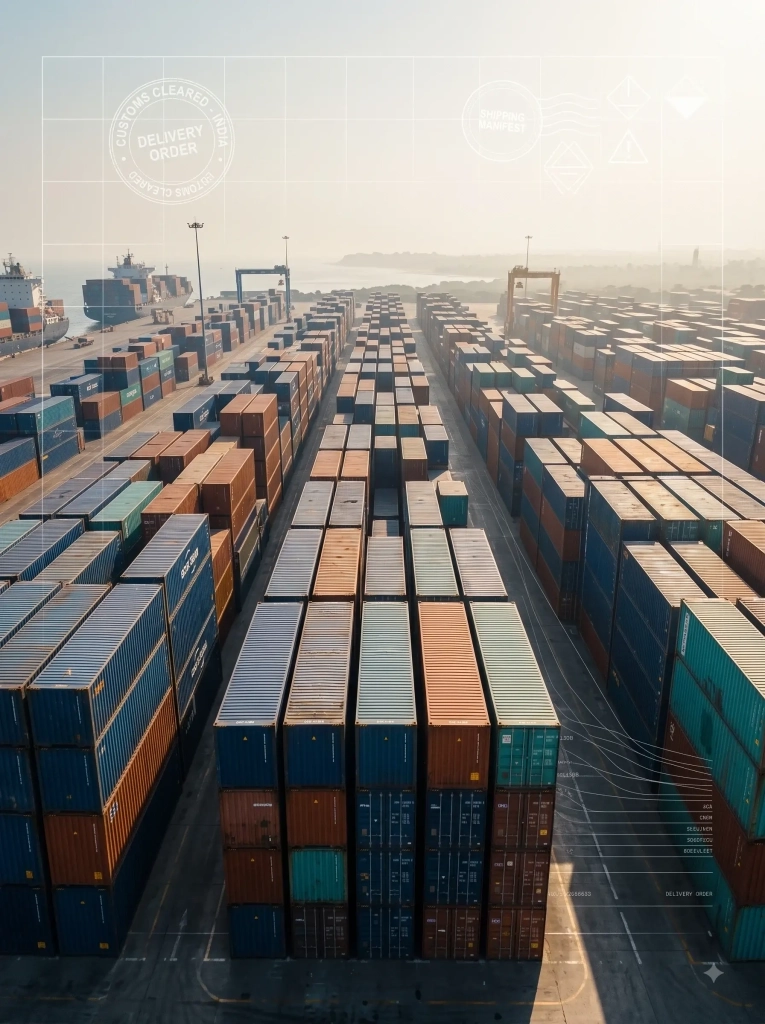 Indian Cargo Port with Customs Manifest Overlay